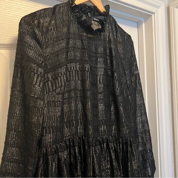 NWT Markus Lupfer Cityscape Metallic Black Dress M - Picture 5 of 9